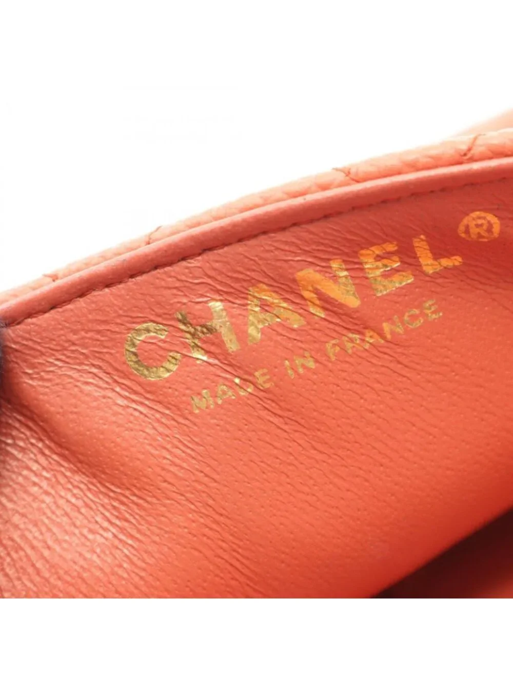 Chanel Shoulder Bag Quilted East Waist Orange Brown Caviar Leather Chain